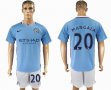 2017-2018 Manchester City #20 MANGALA skyblue soccer jersey home