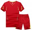Sportswears Summer Sport Suits Men Hiking Running T-Shirts With Shorts-red