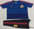 2018-2019 Spain team blue black soccer uniforms with 75% long shorts