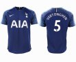 2018-2019 Tottenham Hotspur #5 VERTONGHEN thailand version blue soccer jersey away