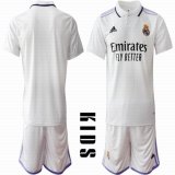 2022-2023 Real Madrid club white youth soccer jersey home-HQ