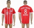 2017-2018 Bayern Munich Thailand version #8 MARTINEZ red soccer uniforms home