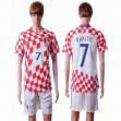 2016 Croatia team RAKITIC #7 white red soccer jersey home