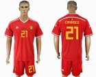 2018 World cup Belgium #21 CARRASCO red soccer jersey home