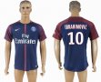 2017-2018 Paris saint germain #10 IBRAHIMOVIC Thailand version blue soccer jersey home