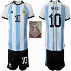 2022 World Champions patch Argentina #10 MESSI blue black soccer Jerseys home