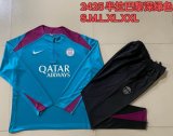 2024-2025 Paris Saint-Germain club blue black Soccer uniforms with Long Trousers B820