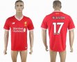 2017-2018 Liverpool Thailand version #17 KLAVAN red soccer jersey home