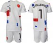 2022 World Cup Netherlands team #1 STEKELENBURG white soccer jersey away
