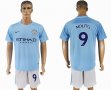 2017-2018 Manchester City #9 NOLITO skyblue white soccer jersey home