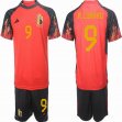 2022 World cup Belgium #9 R.LUKAKU red soccer uniforms home