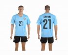 2014 Uruguay world cup CAVANI 21 skyblue soccer jersey home