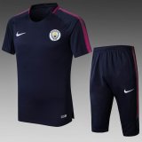 2017-2018 Manchester city club blue soccer uniforms with 75% long shorts