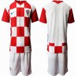 2020 European Cup Croatia Team white red soccer jersey home
