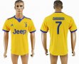 2017-2018 Juventus FC #7 CUADRRDO thailand version Yellow soccer jersey away