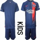 2023-2024 Paris Saint-Germain club blue kid soccer jerseys home