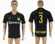 2017-2018 Dortmund #3 JOO HO Thailand version black soccer jersey away